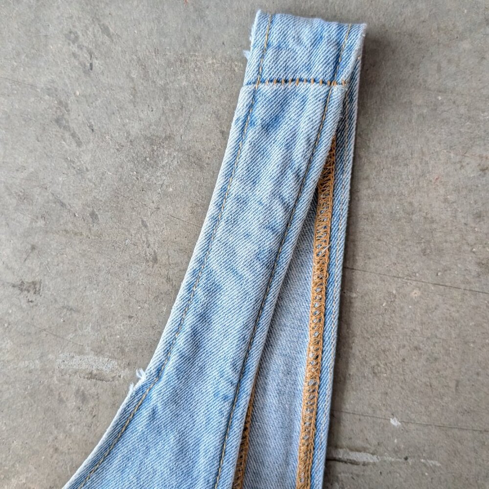 Vintage Paris Blues Denim Snap Front Midi Sheath Dress - Picture 7 of 11